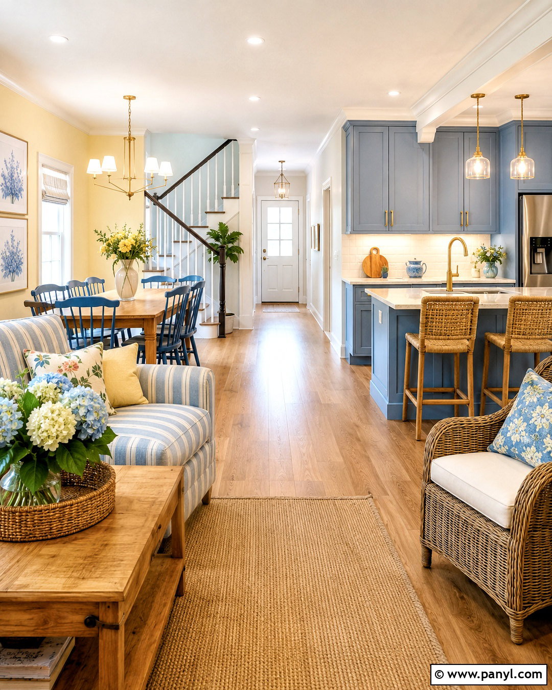 Butter Yellow And Soft Blue Color Scheme - 20 indoor color schemes house ideas