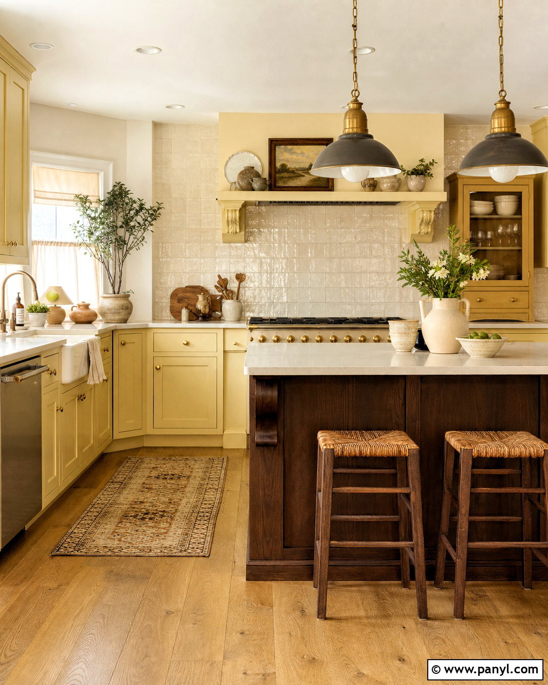 Butter Yellow And Walnut Kitchen Color Combination - 20 kitchen colour combination ideas