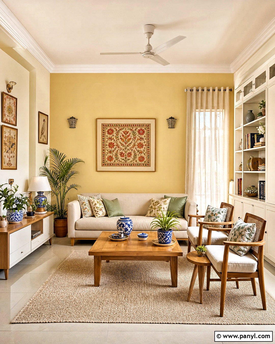 Butter Yellow And Warm White Hall Colour - 20 hall colour ideas indian ideas