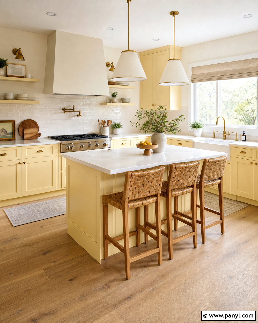 Butter Yellow And Warm White Kitchen - 20 yellow kitchen color scheme ideas