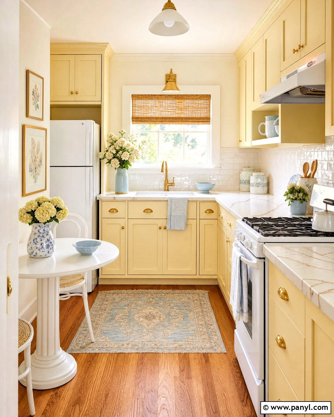 Butter Yellow And Warm White Small Kitchen - 20 small kitchen colors schemes