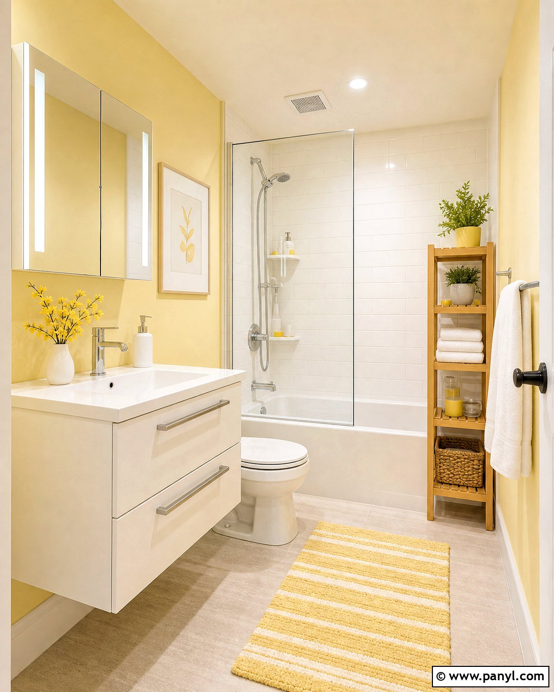 Butter Yellow And White Bathroom - 20 small bathroom colour schemes