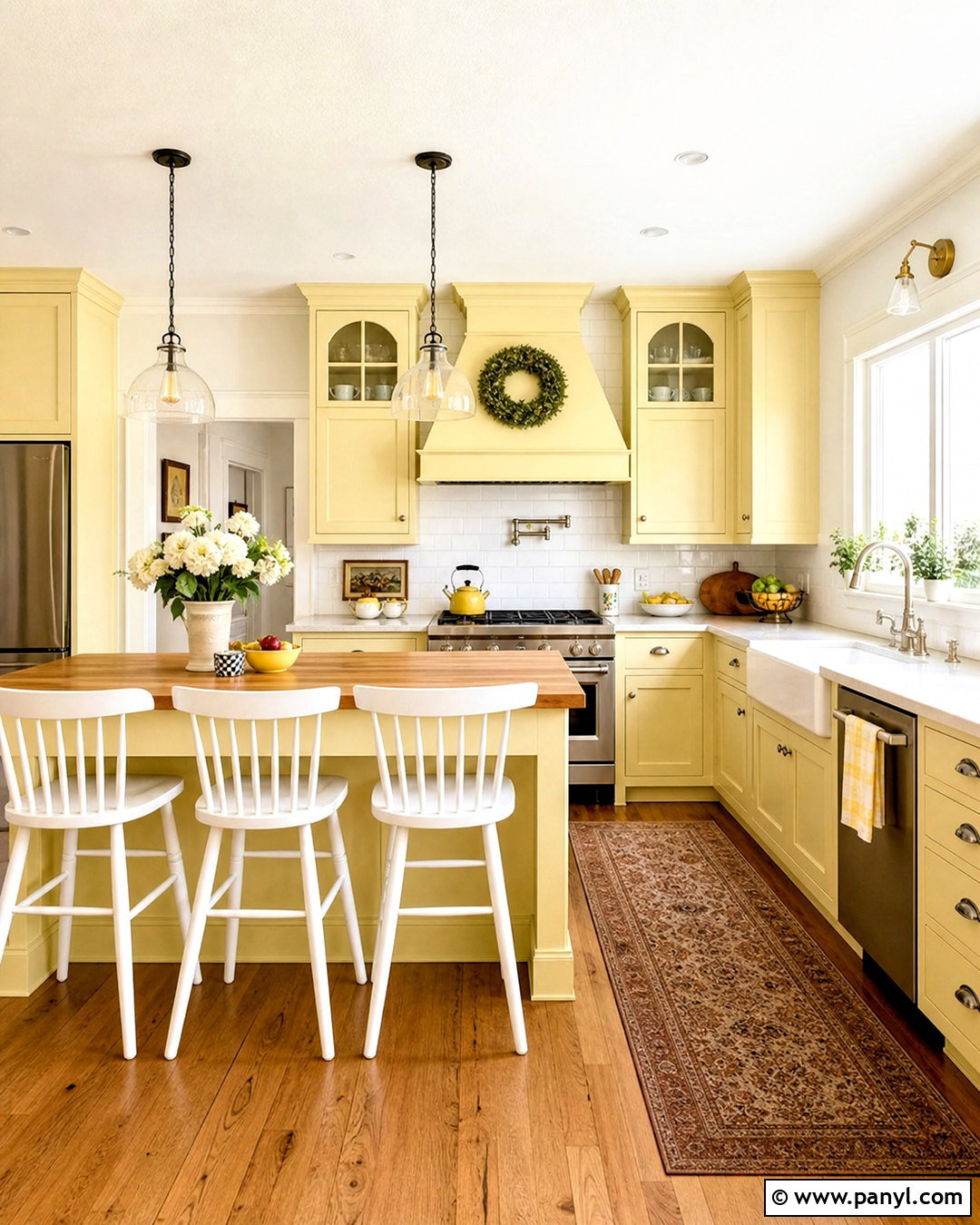 Butter Yellow And White Kitchen - 20 kitchen colours ideas