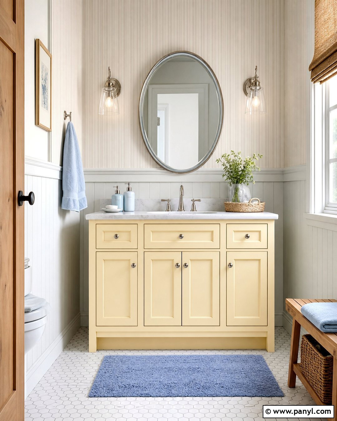Butter Yellow Bathroom Vanity - 35 painted bathroom vanity colors