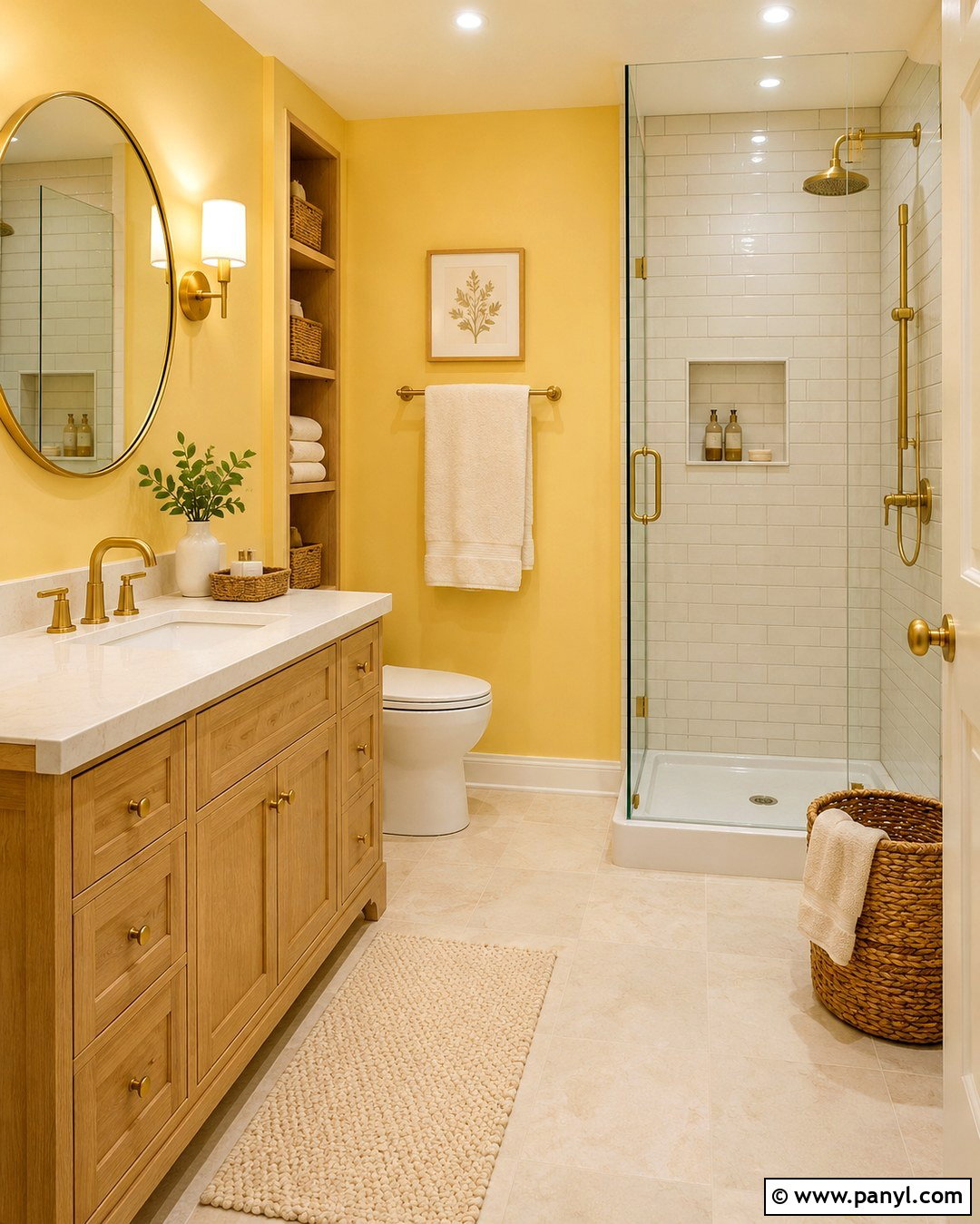 Butter Yellow Bathroom Walls - 20 Yellow Walls Bathroom Ideas