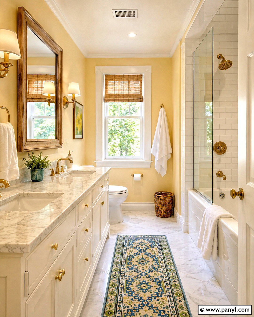 Butter Yellow Bathroom Walls With White Tile - 40 butter yellow walls
