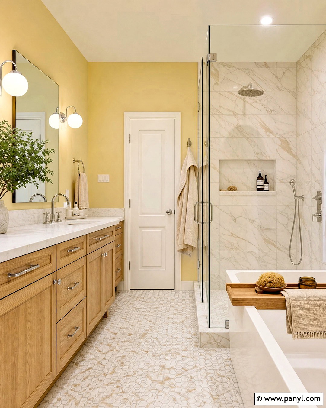 Butter Yellow Bathroom With Marble - 20 butter yellow bathroom ideas