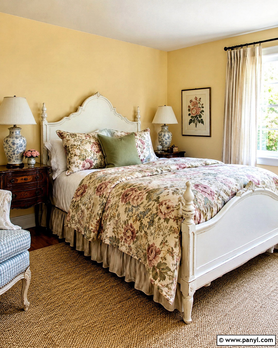 Butter Yellow Bedroom Walls With Floral Bedding - 40 butter yellow walls