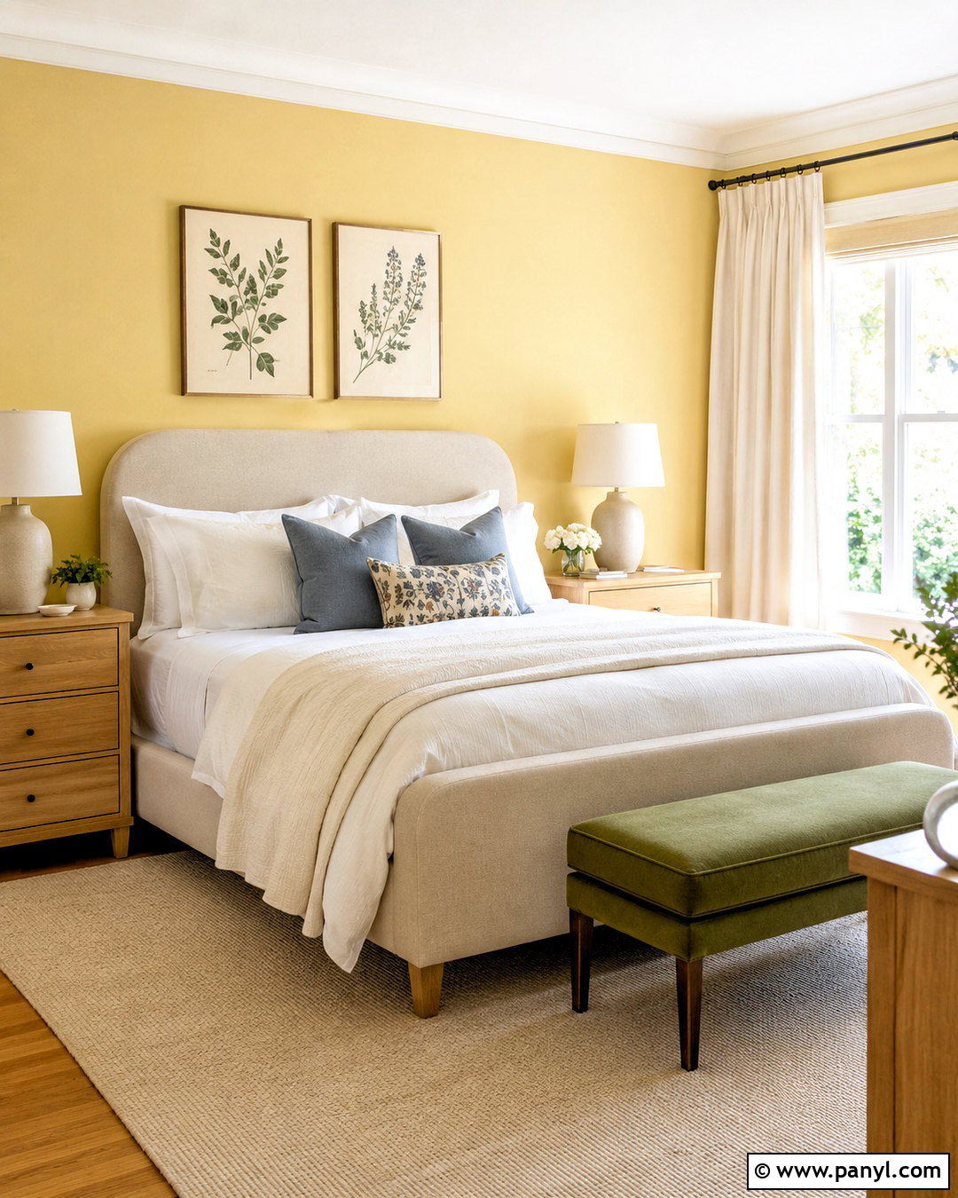 Butter Yellow Bedroom Walls With White Bedding - 40 butter yellow walls