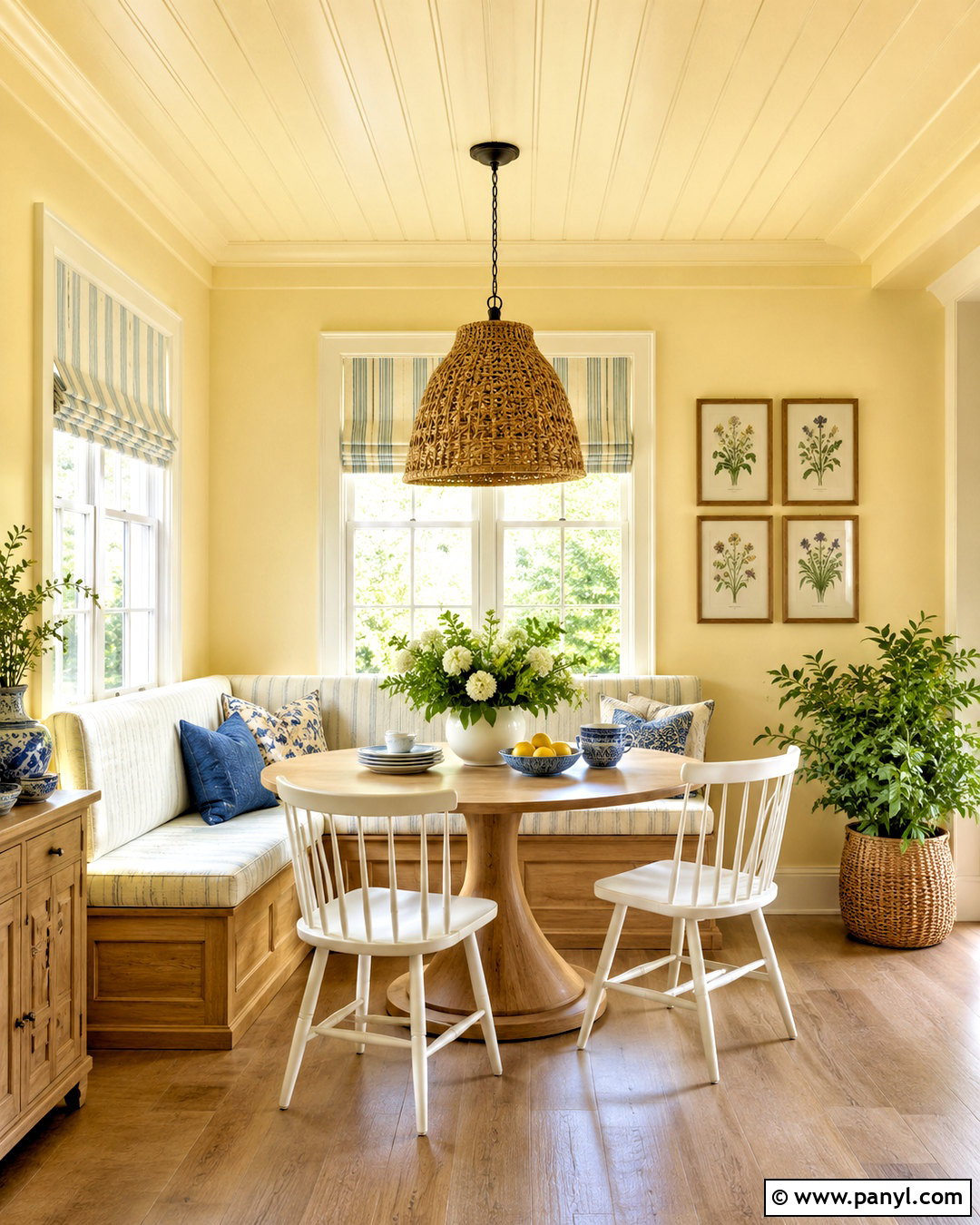 Butter Yellow Breakfast Nook Ceiling And Walls - 20 ceiling painted same color as walls