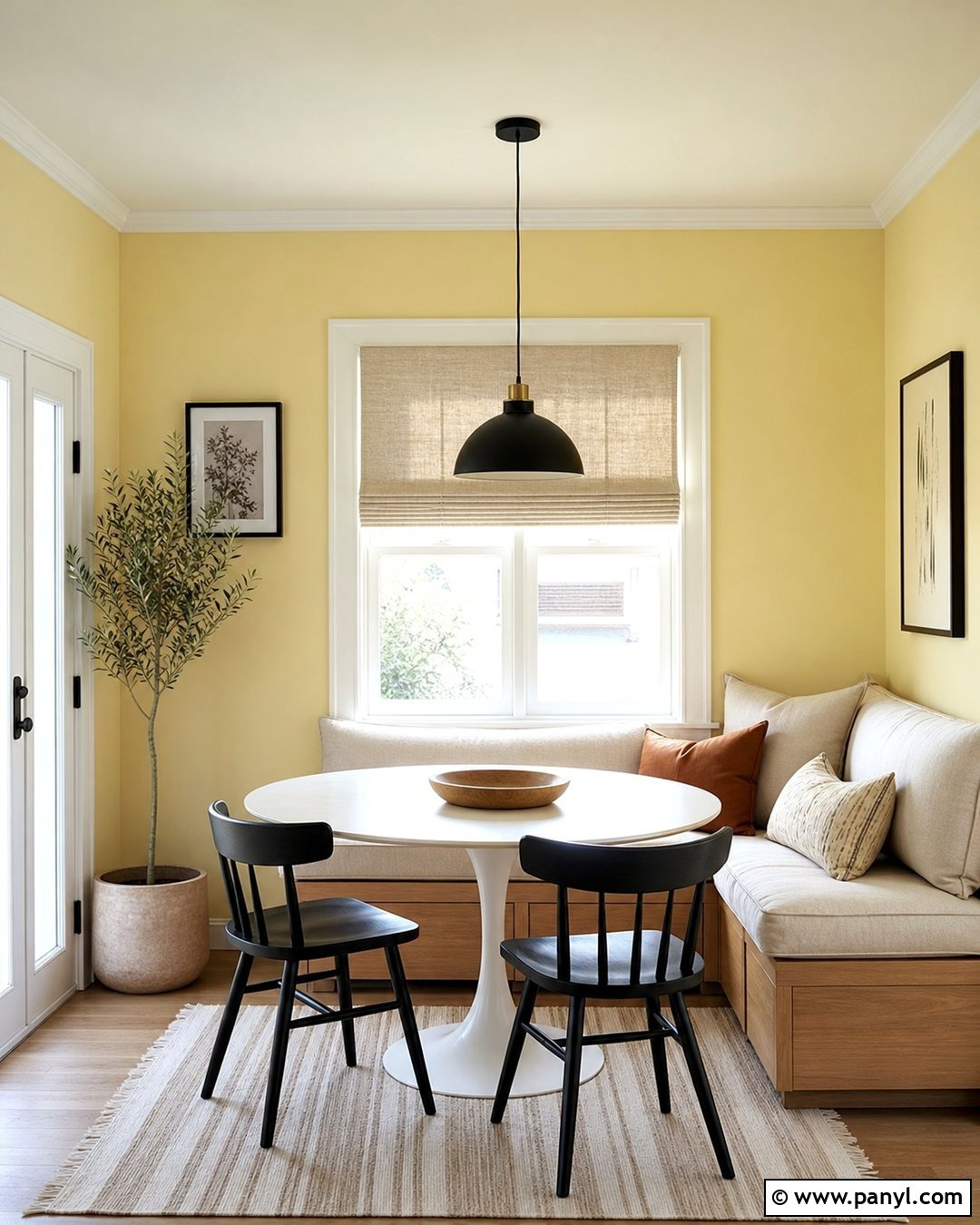 Butter Yellow Breakfast Nook Walls - 20 Modern House Wall Colors
