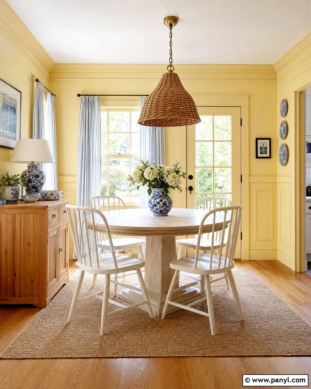 Butter Yellow Breakfast Room Walls And Trim - 25 Same Color Trim And Walls