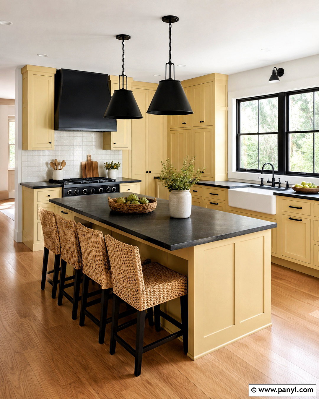 Butter Yellow Cabinets And Black Countertops - 20 black and yellow kitchen ideas