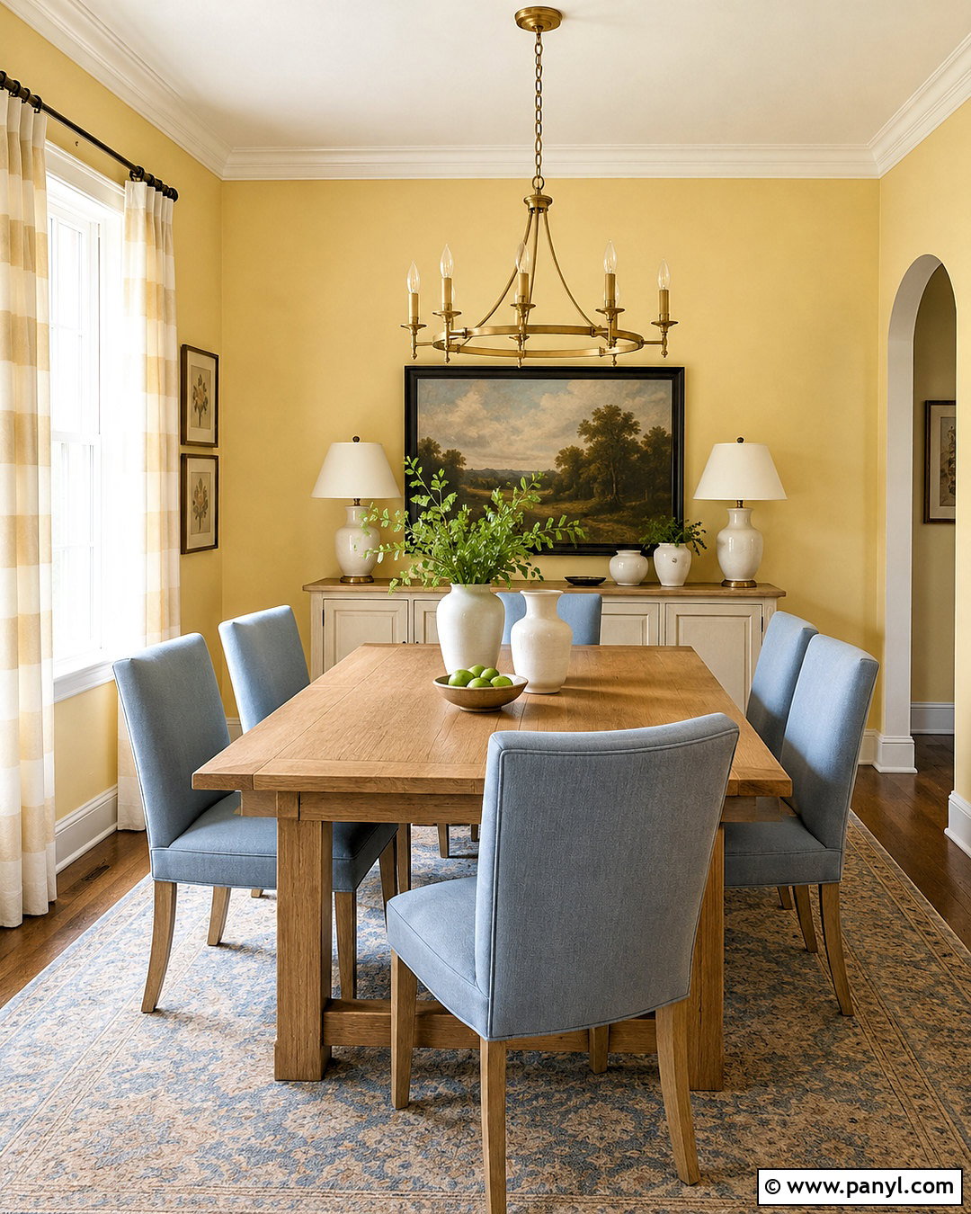 Butter Yellow Dining Room Walls With Pale Blue - 40 butter yellow walls