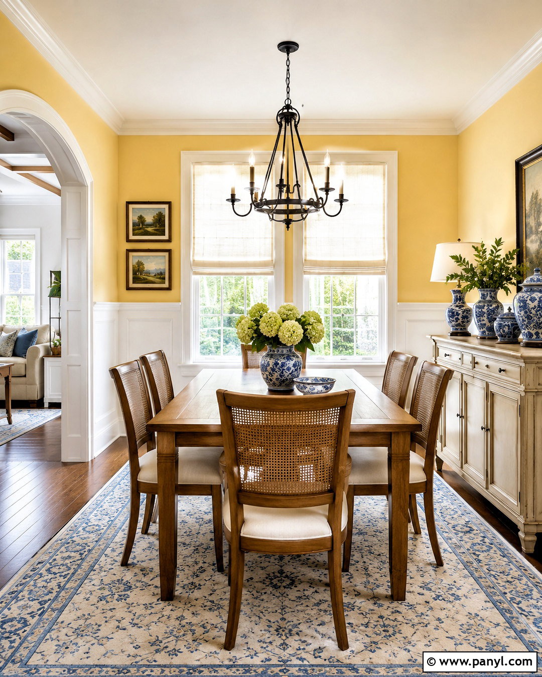 Butter Yellow Dining Room Walls With White Wainscoting - 40 butter yellow walls