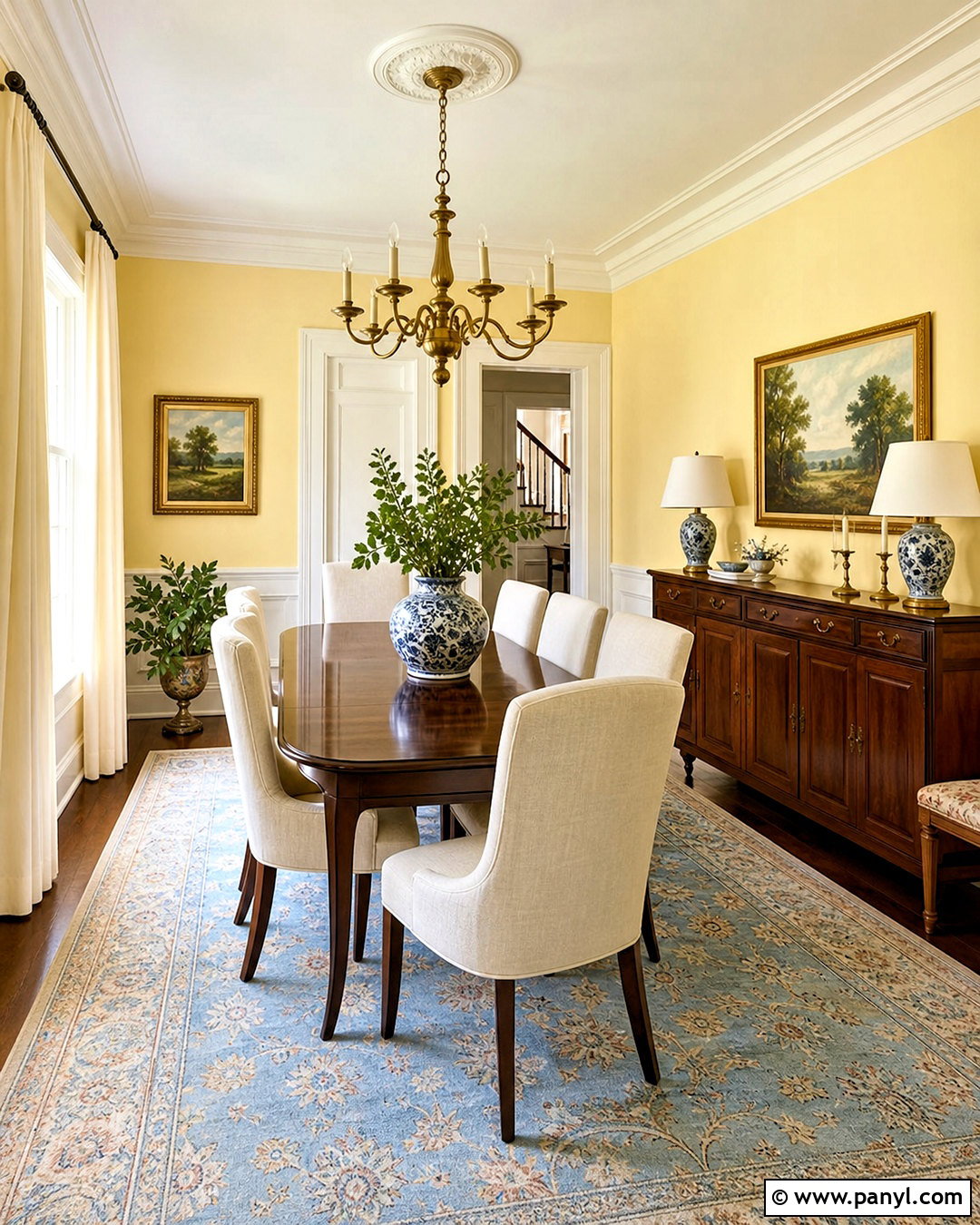 Butter Yellow Dining Room With Dark Wood - 20 butter yellow interior ideas