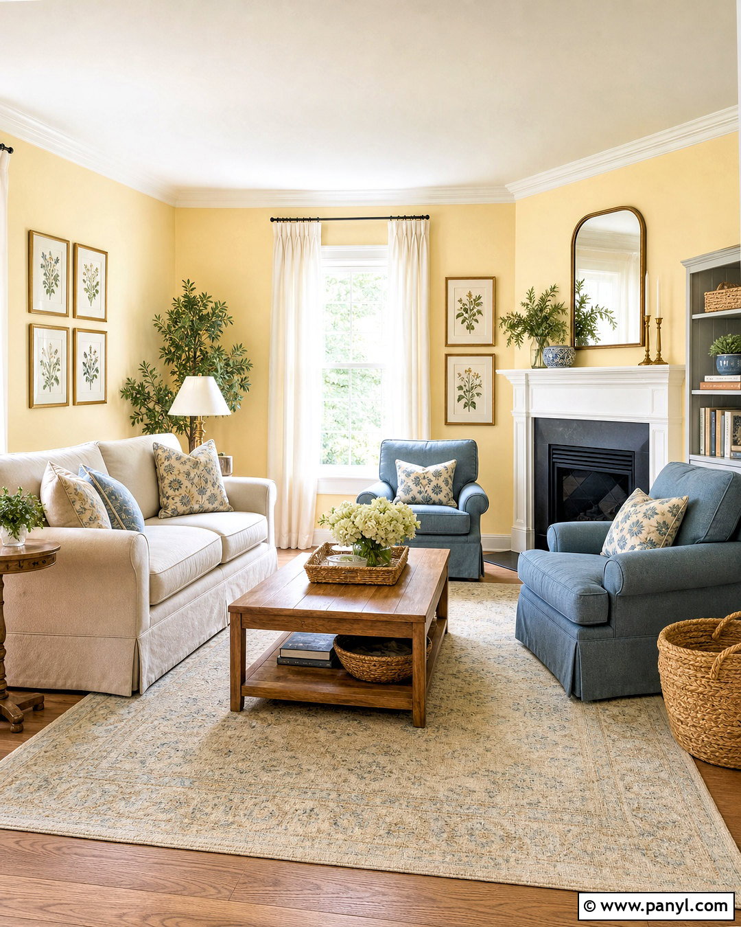 Butter Yellow Family Room - 20 family room paint color ideas