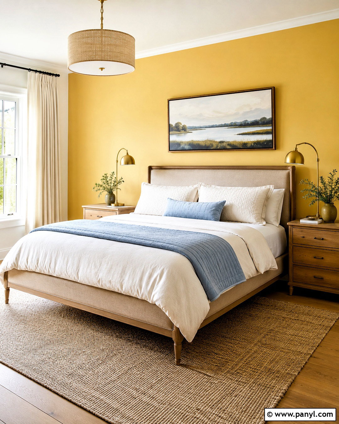 Butter Yellow Feature Wall Bedroom - 35 yellow feature wall ideas