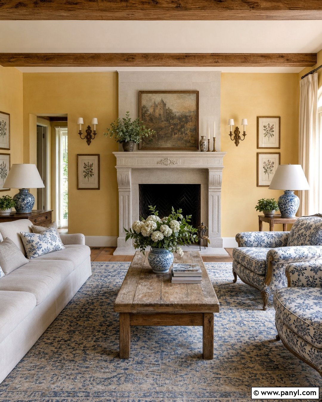 Butter Yellow French Country Living Room - 20 French Country Yellow Walls
