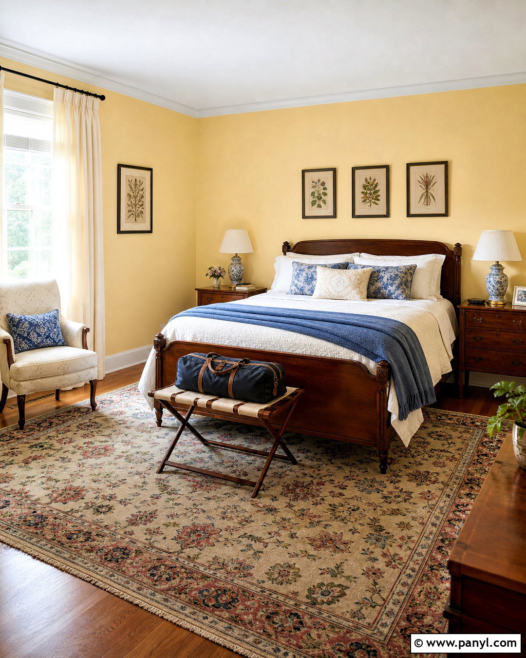 Butter Yellow Guest Room With Vintage Furniture - 20 butter yellow interior ideas