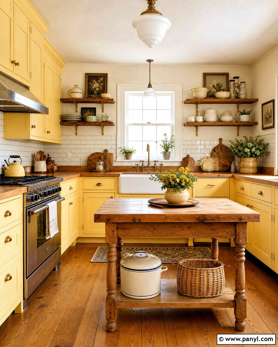 Butter Yellow Kitchen Cabinets - 20 vintage yellow kitchen ideas