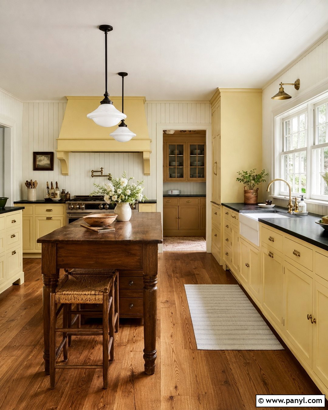Butter Yellow Kitchen Cabinets With Dark Countertops - 20 Kitchen Cabinet Paint Colors With Dark Countertops