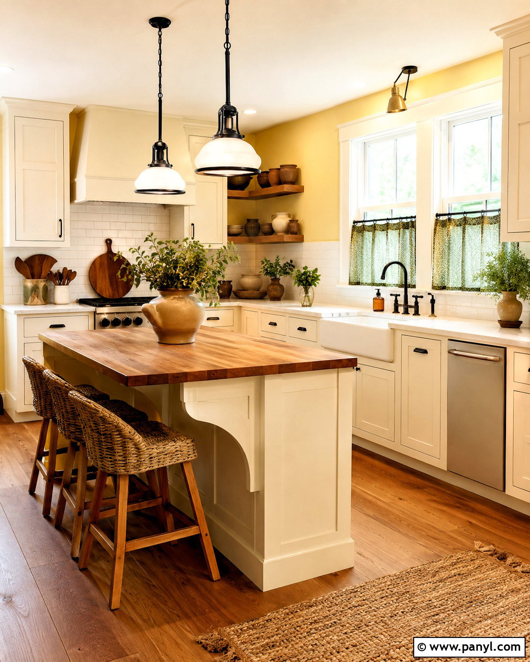 Butter Yellow Kitchen Wall Color - 40 Room Wall Color Ideas