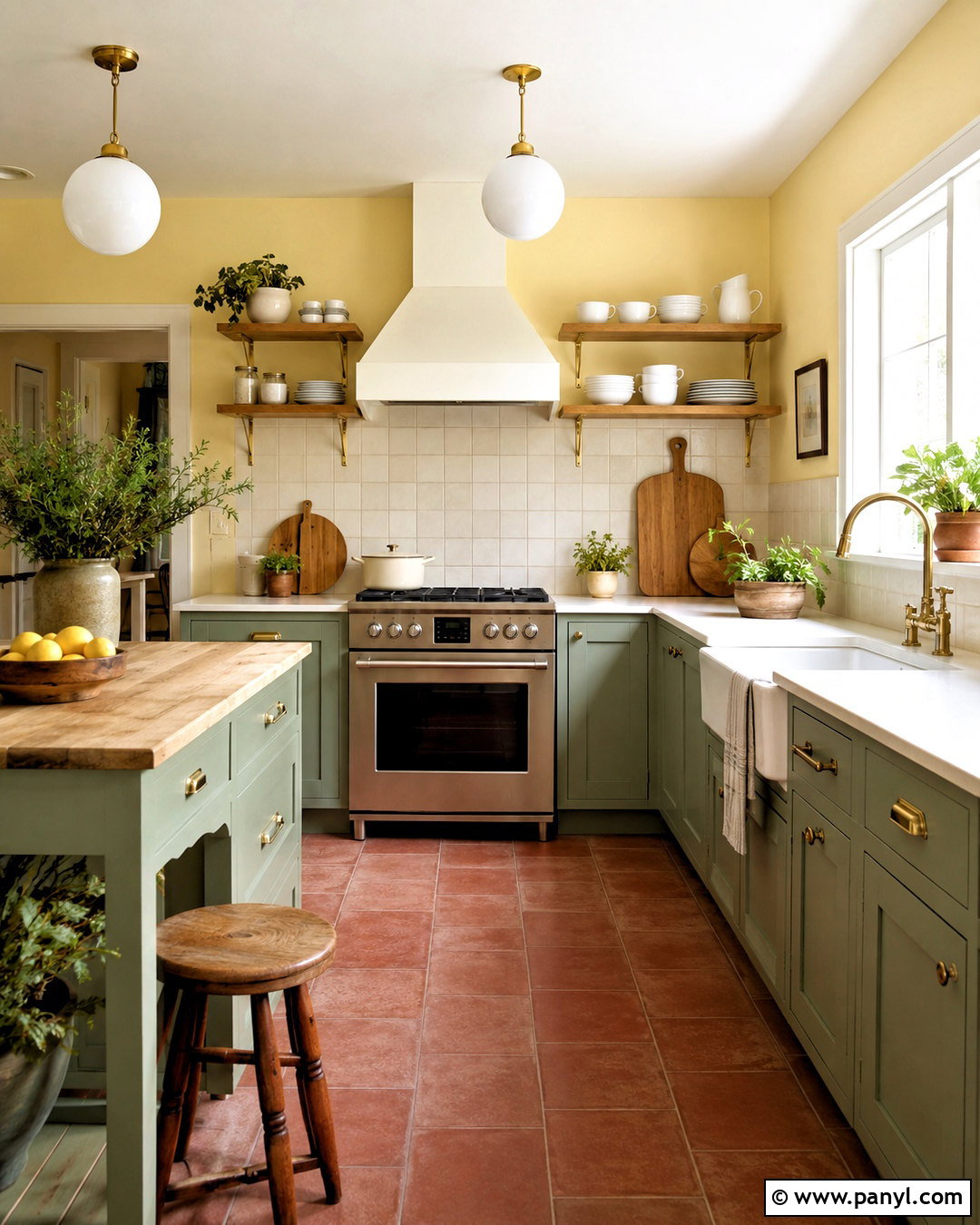 Butter Yellow Kitchen Walls With Green Cabinets - 40 butter yellow walls
