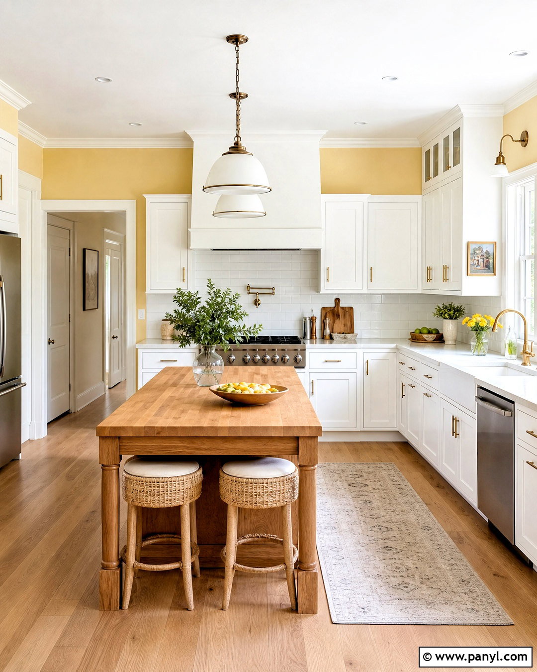 Butter Yellow Kitchen Walls With White Cabinets - 20 yellow kitchen walls with white cabinets