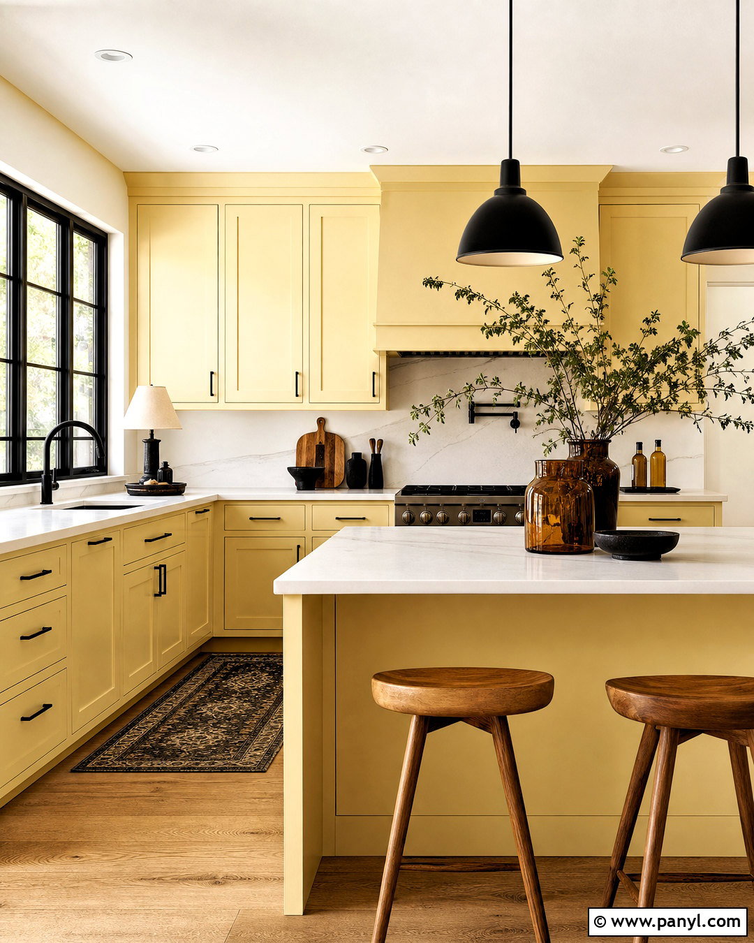 Butter Yellow Kitchen With Black Accents - 20 butter yellow kitchen ideas