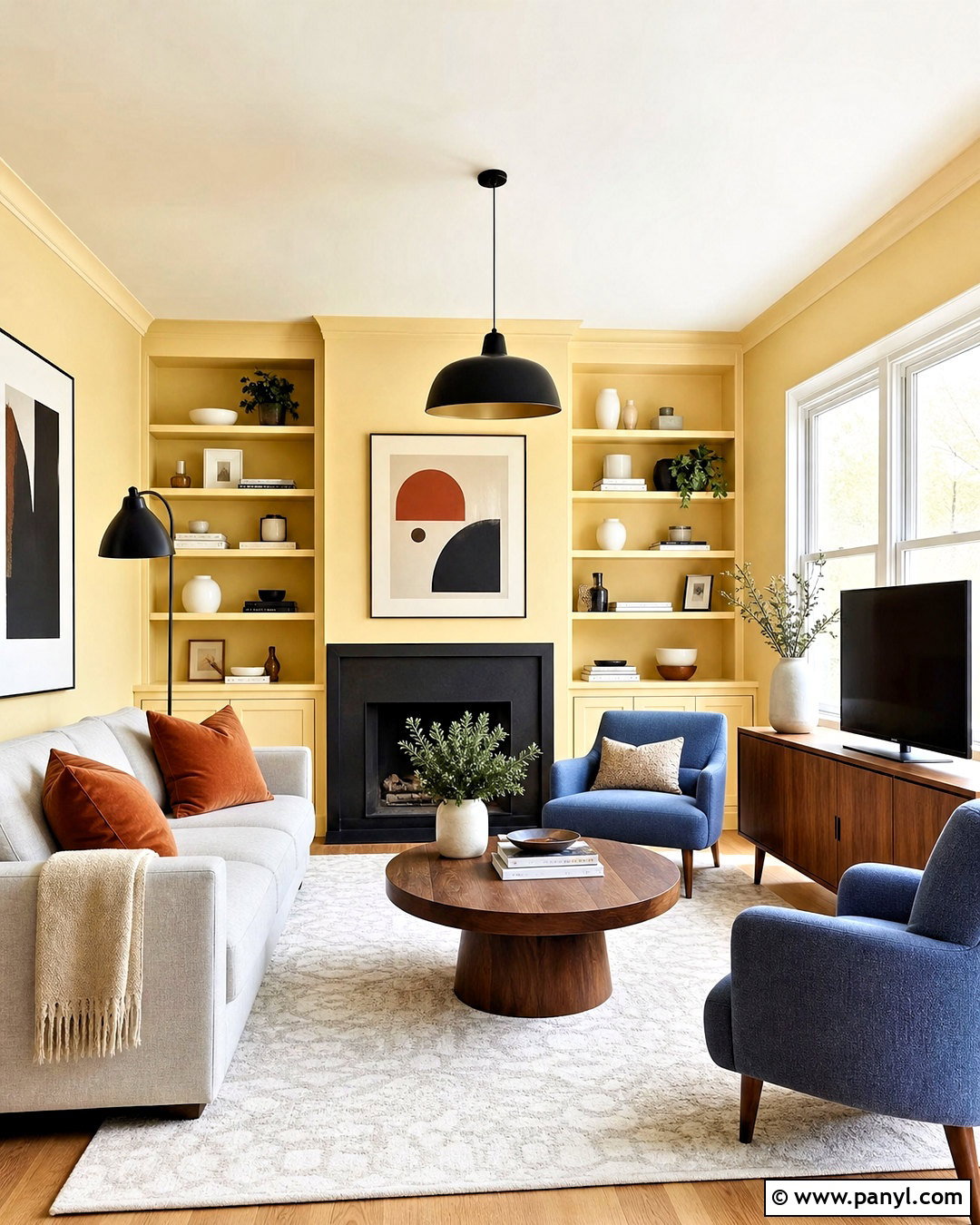 Butter Yellow Living Room - 20 modern living room paint color ideas