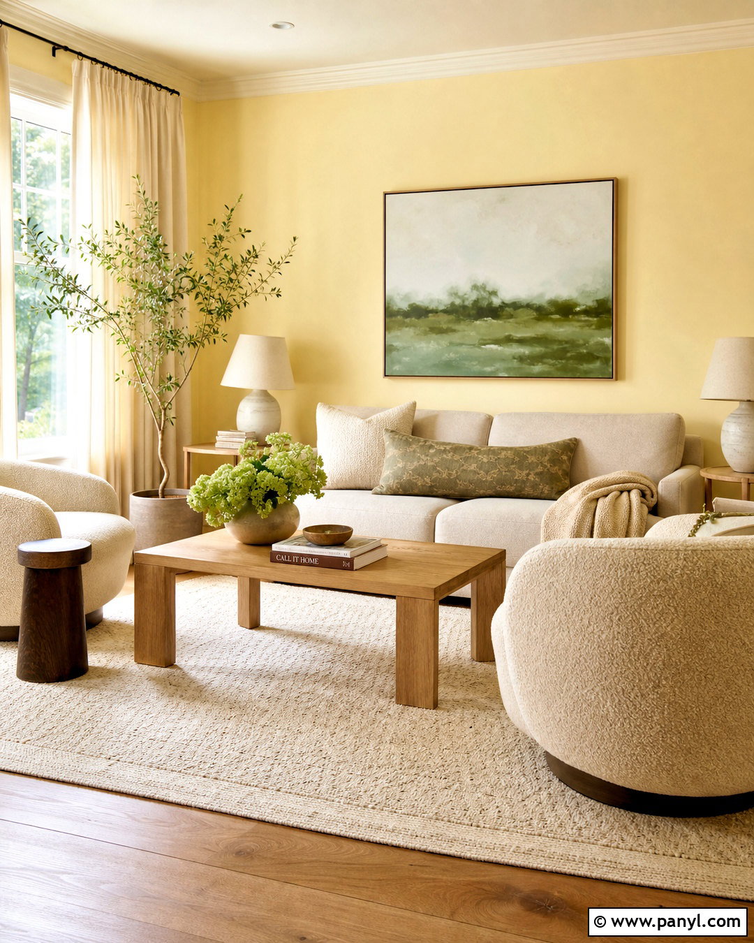 Butter Yellow Living Room - 20 yellow interior design living room ideas