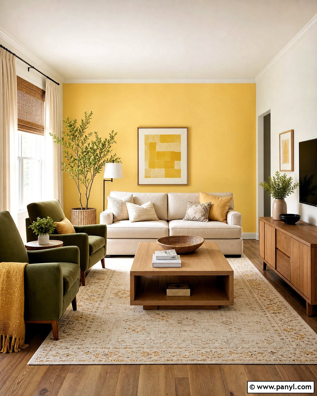 Butter Yellow Living Room Accent Wall - 20 butter yellow living room ideas