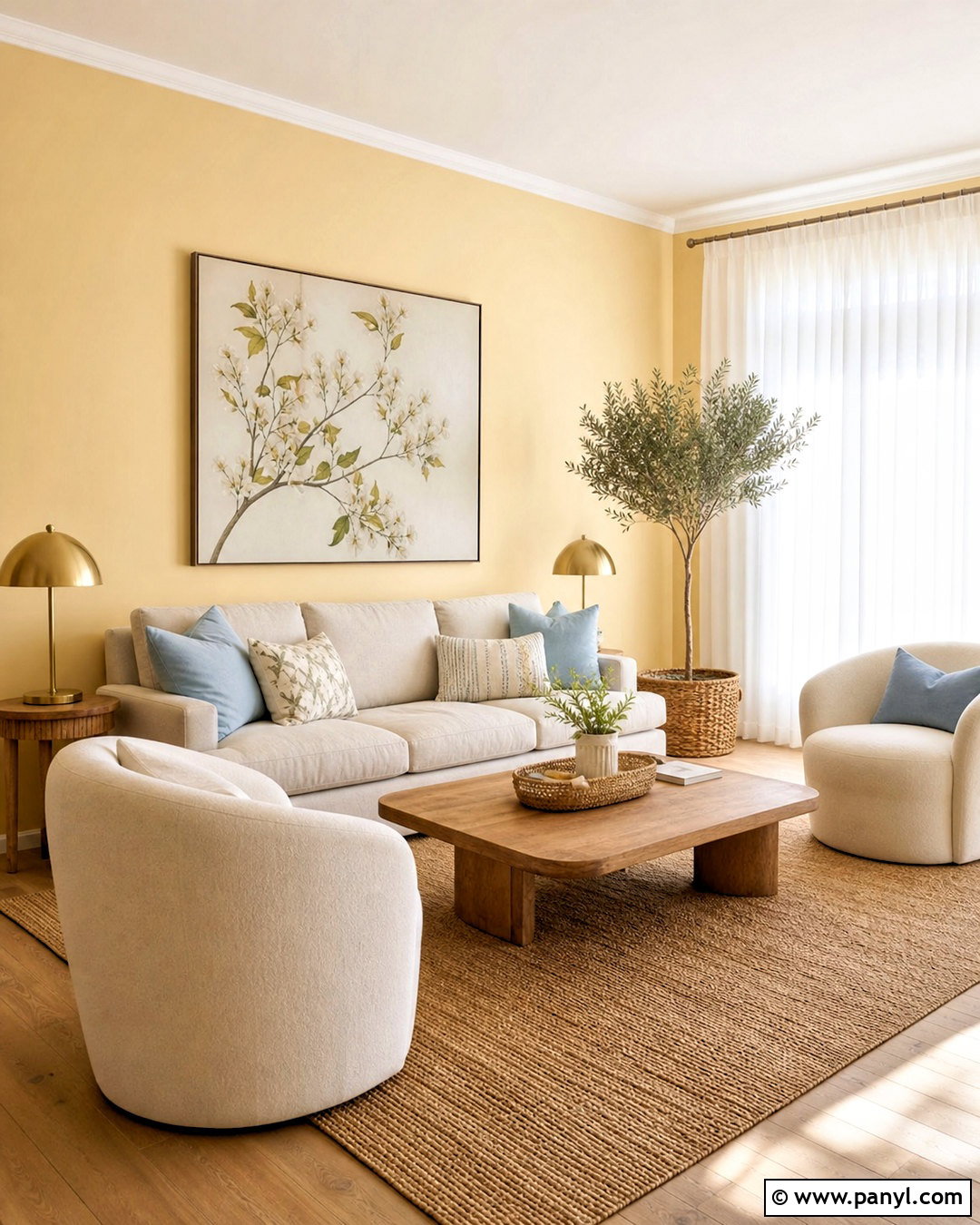 Butter Yellow Living Room Wall - 20 yellow wall design ideas