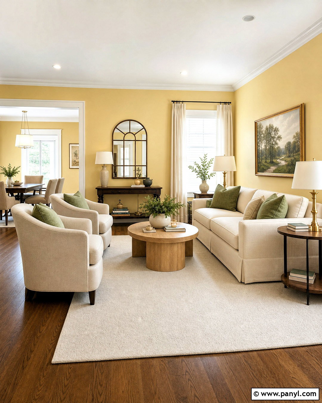 Butter Yellow Living Room Walls With Cream Furniture - 20 yellow living room walls