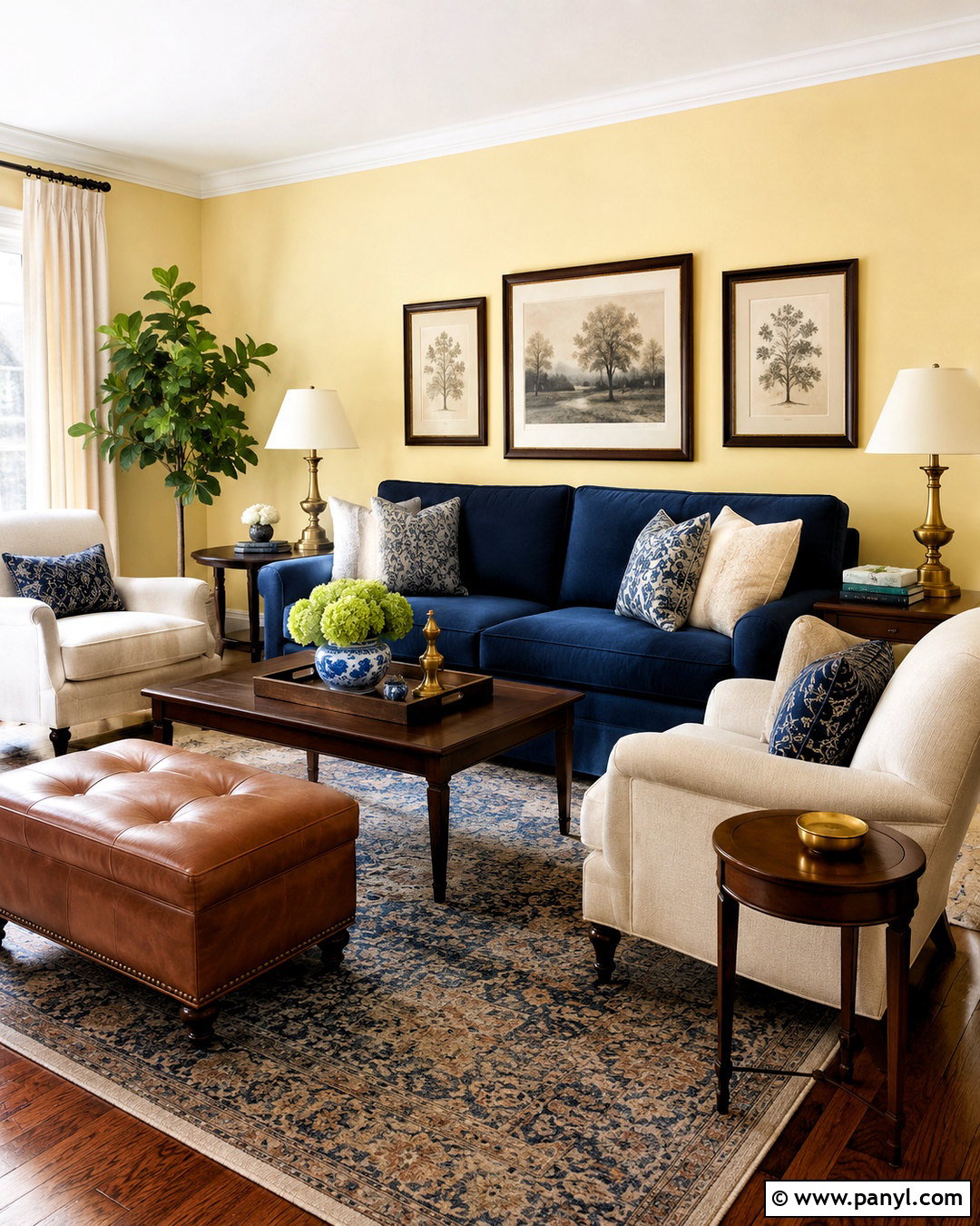 Butter Yellow Living Room Walls With Navy Blue - 40 butter yellow walls