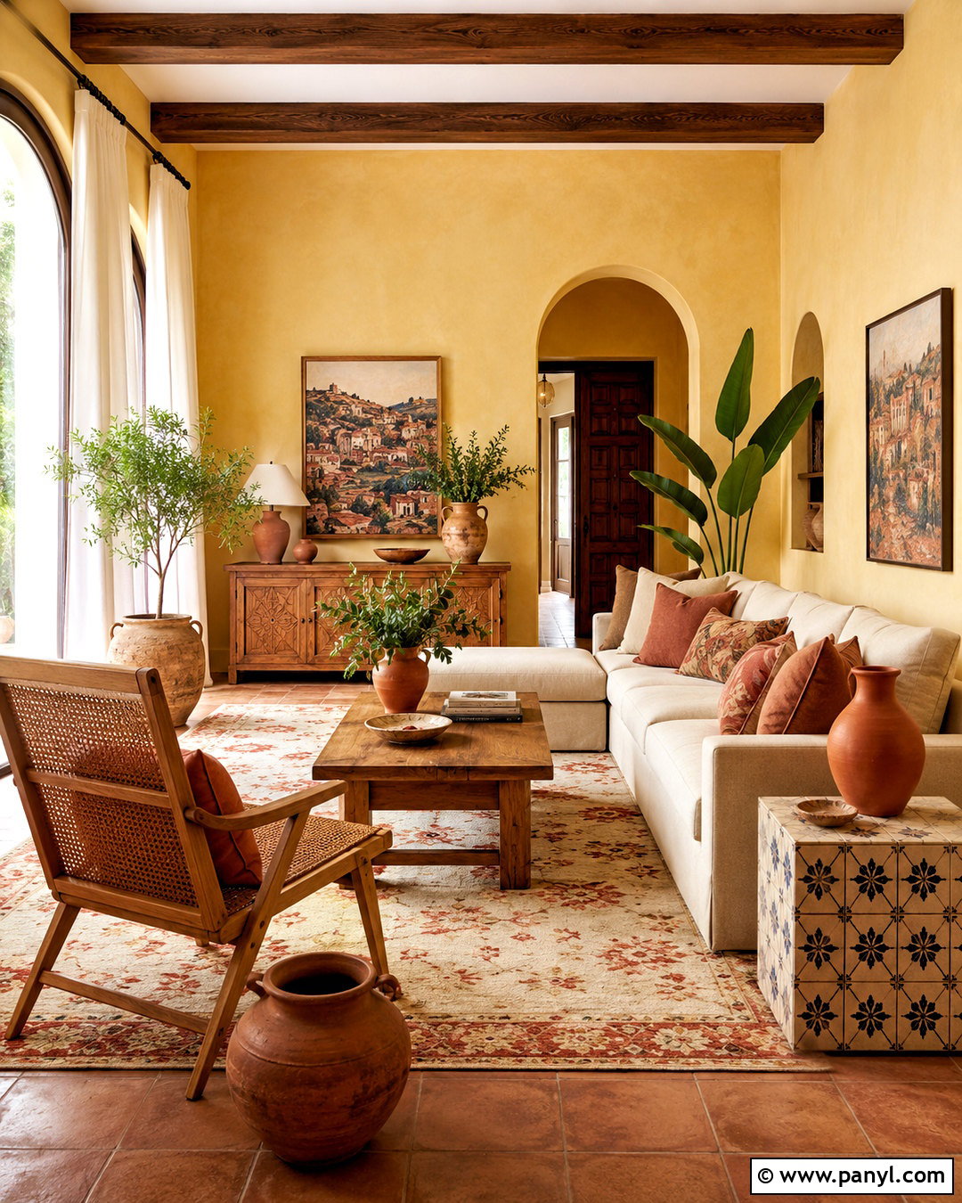 Butter Yellow Living Room Walls With Terracotta Decor - 40 butter yellow walls