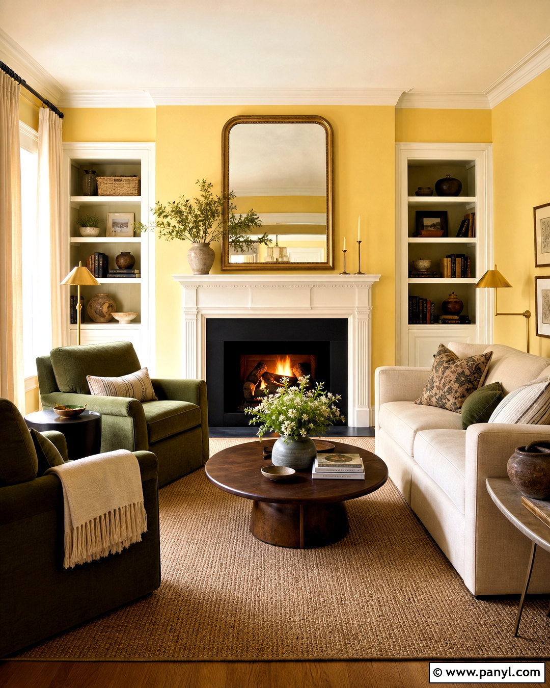 Butter Yellow Living Room With Fireplace - 20 butter yellow living room ideas