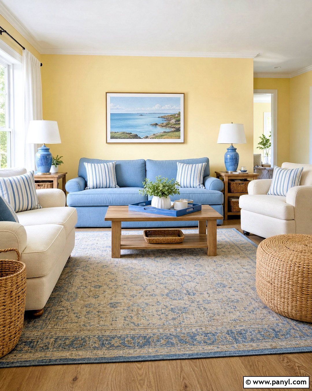 Butter Yellow Living Room With Light Blue - 20 butter yellow living room ideas