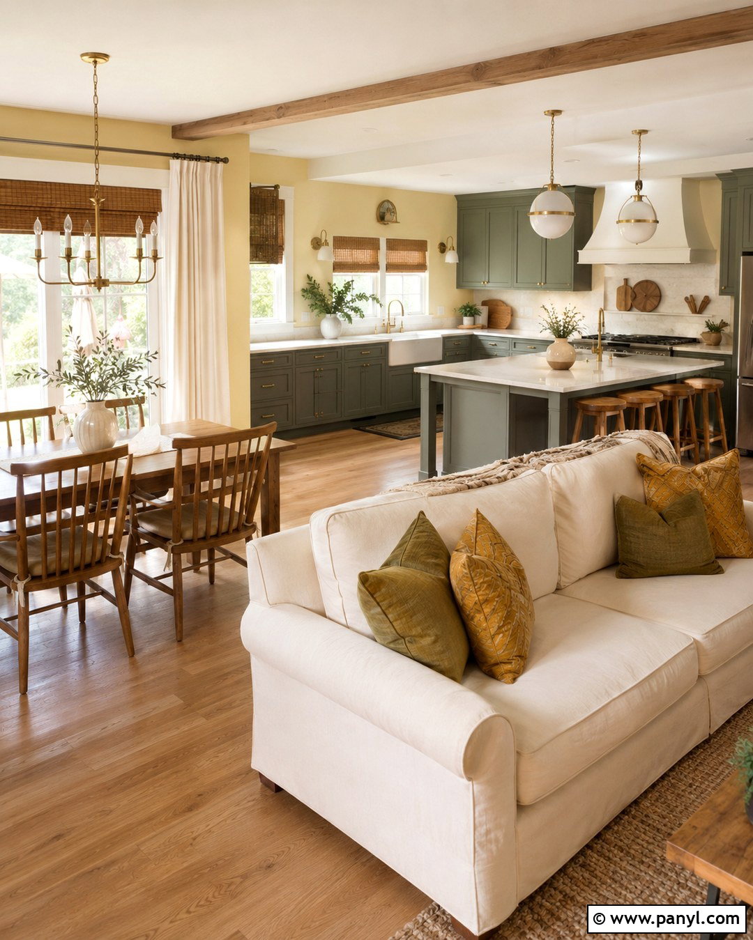 Butter Yellow Open Plan Walls - 20 Open Plan Wall Colour Ideas
