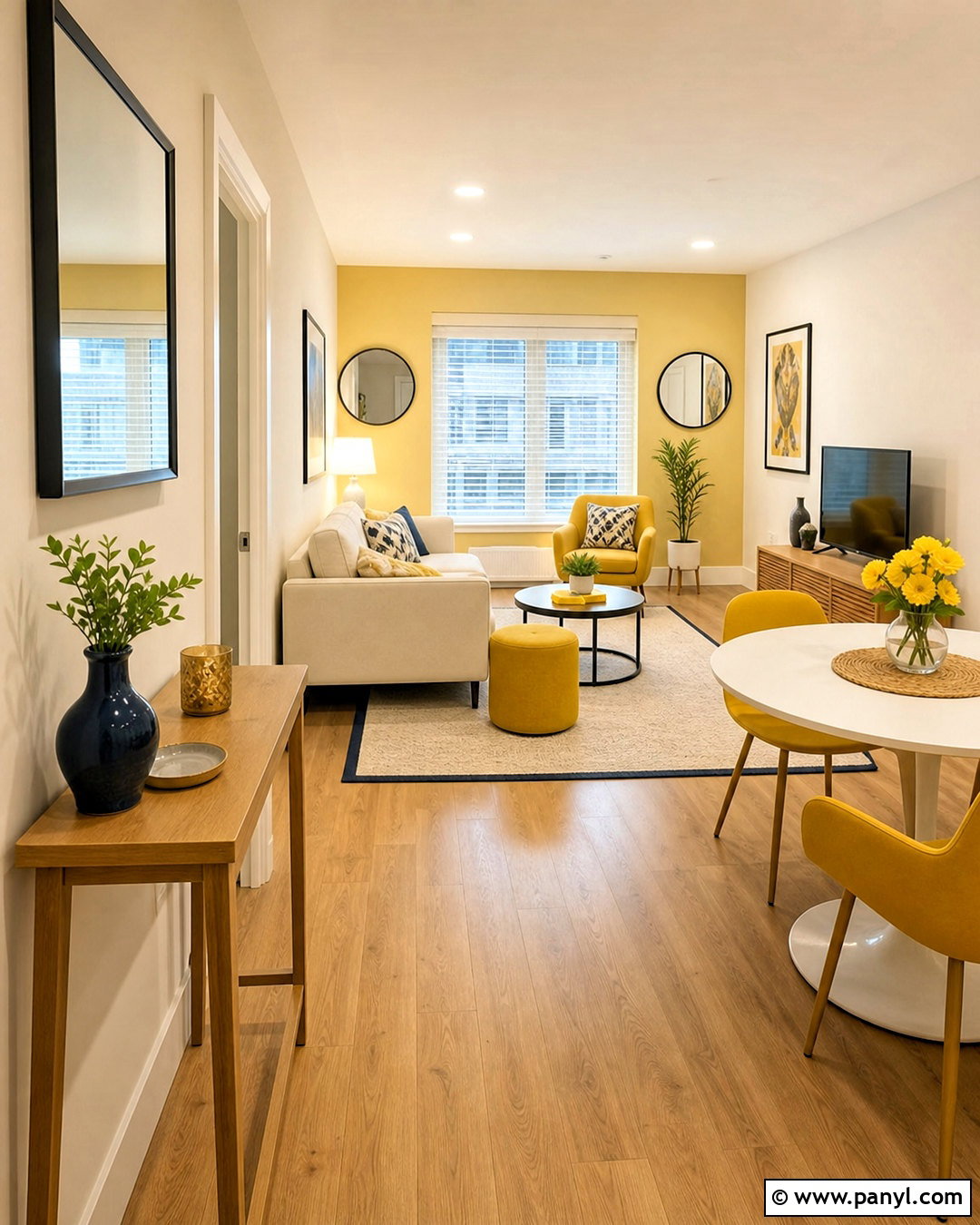 Butter Yellow Small Apartment With White Furniture - 20 butter yellow interior ideas