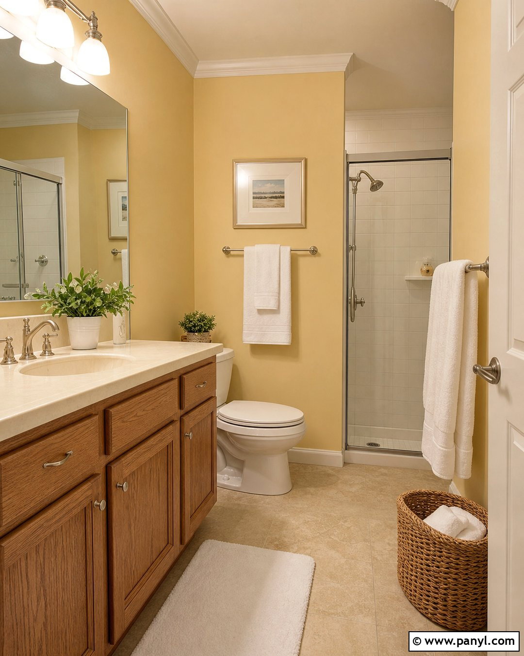 Butter Yellow Small Bathroom Walls - 25 Small Bathroom Wall Color Ideas