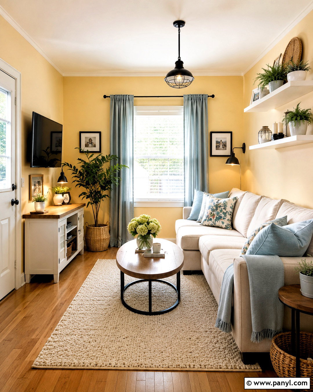 Butter Yellow Small Living Room - 20 Wall Colours For Small Living Room Ideas