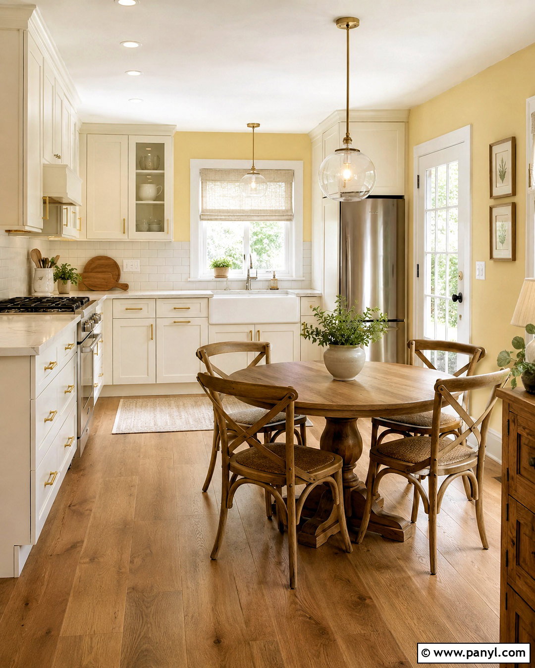 Butter Yellow Wall Kitchen With White Cabinets - 20 Yellow Wall Kitchen Style Ideas