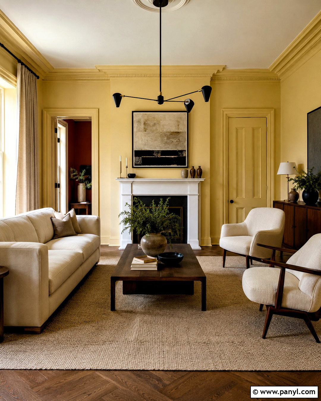 Butter Yellow Walls With Color Drenched Trim - 40 butter yellow walls