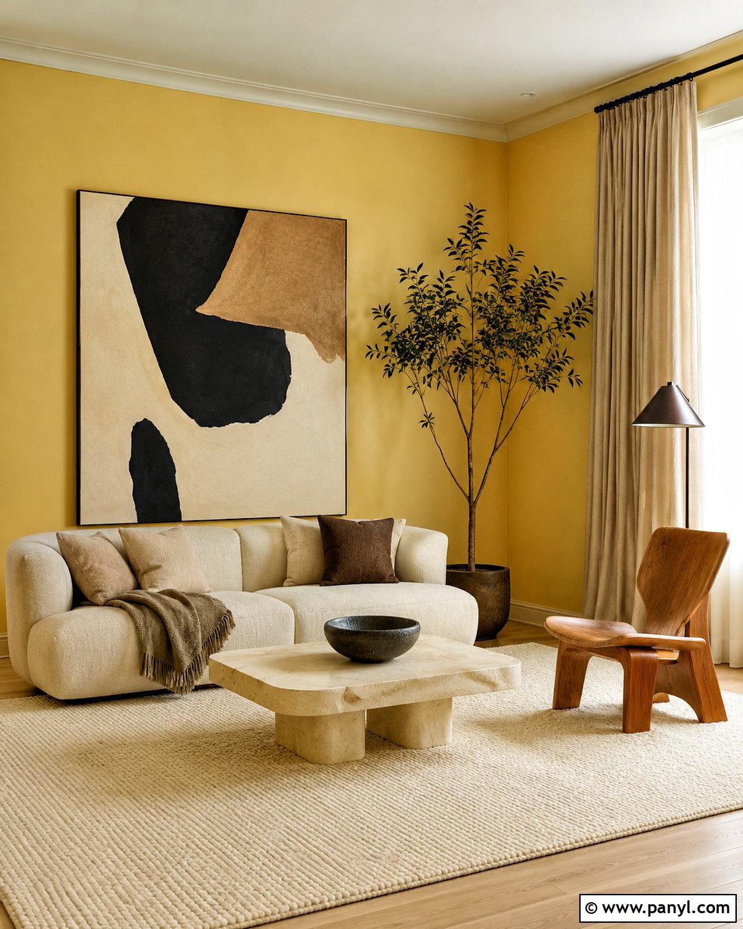 Butter Yellow Walls With Modern Minimal Decor - 40 butter yellow walls