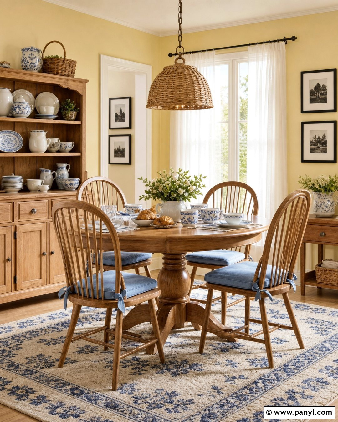 Butter Yellow Walls With Oak Furniture - 25 Wall Colour With Wooden Furniture Ideas