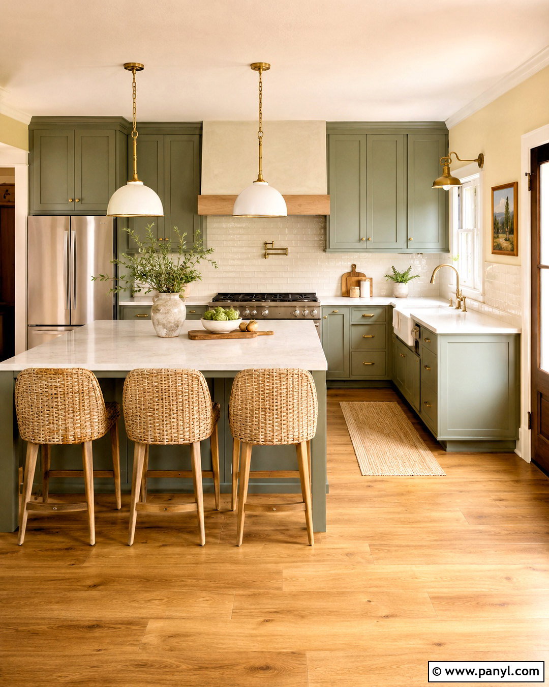 Butter Yellow Walls With Sage Green Cabinets - 20 Yellow Wall Green Cabinets
