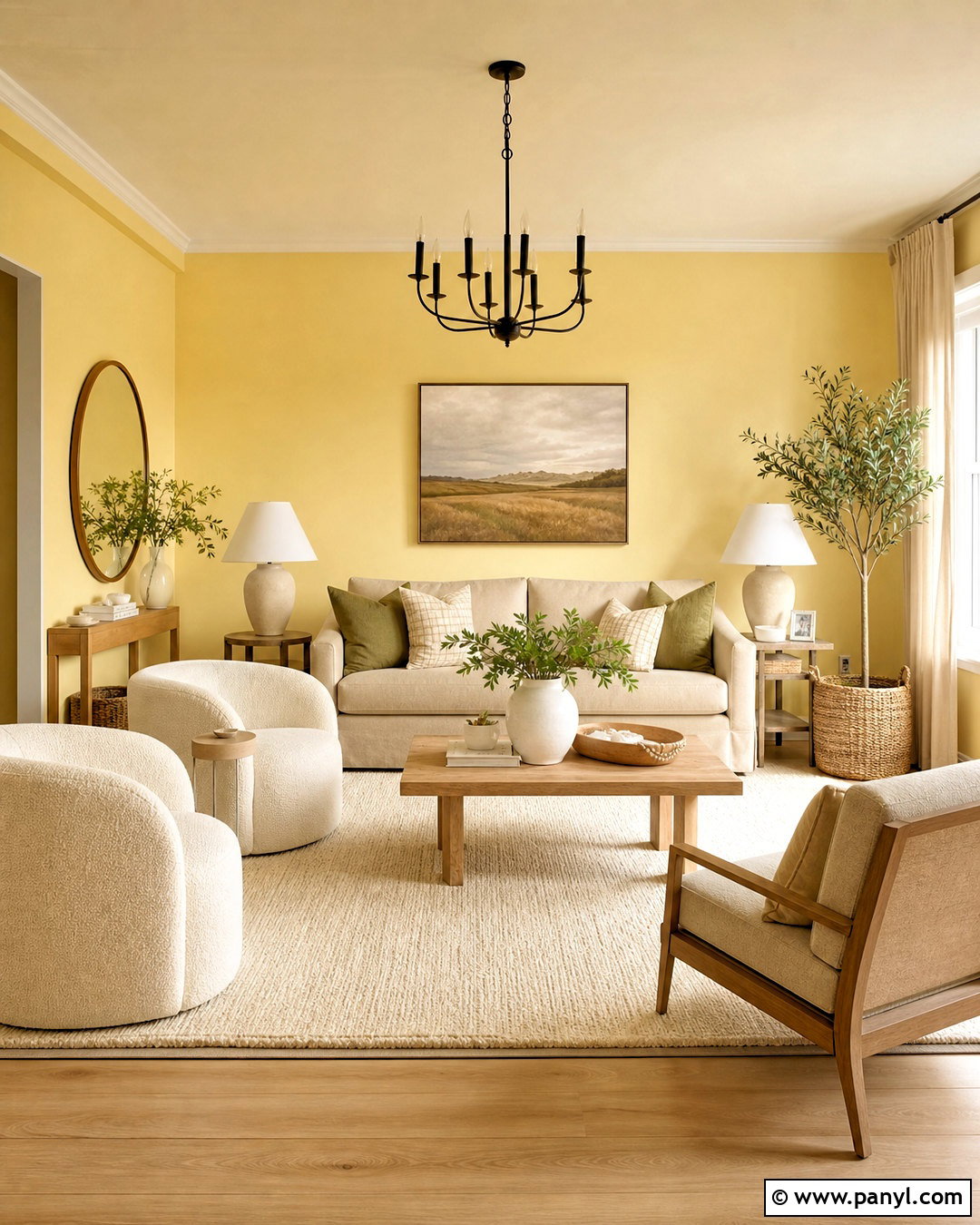 Butter Yellow Walls With Warm Neutral Decor - 20 home decor inspiration yellow walls