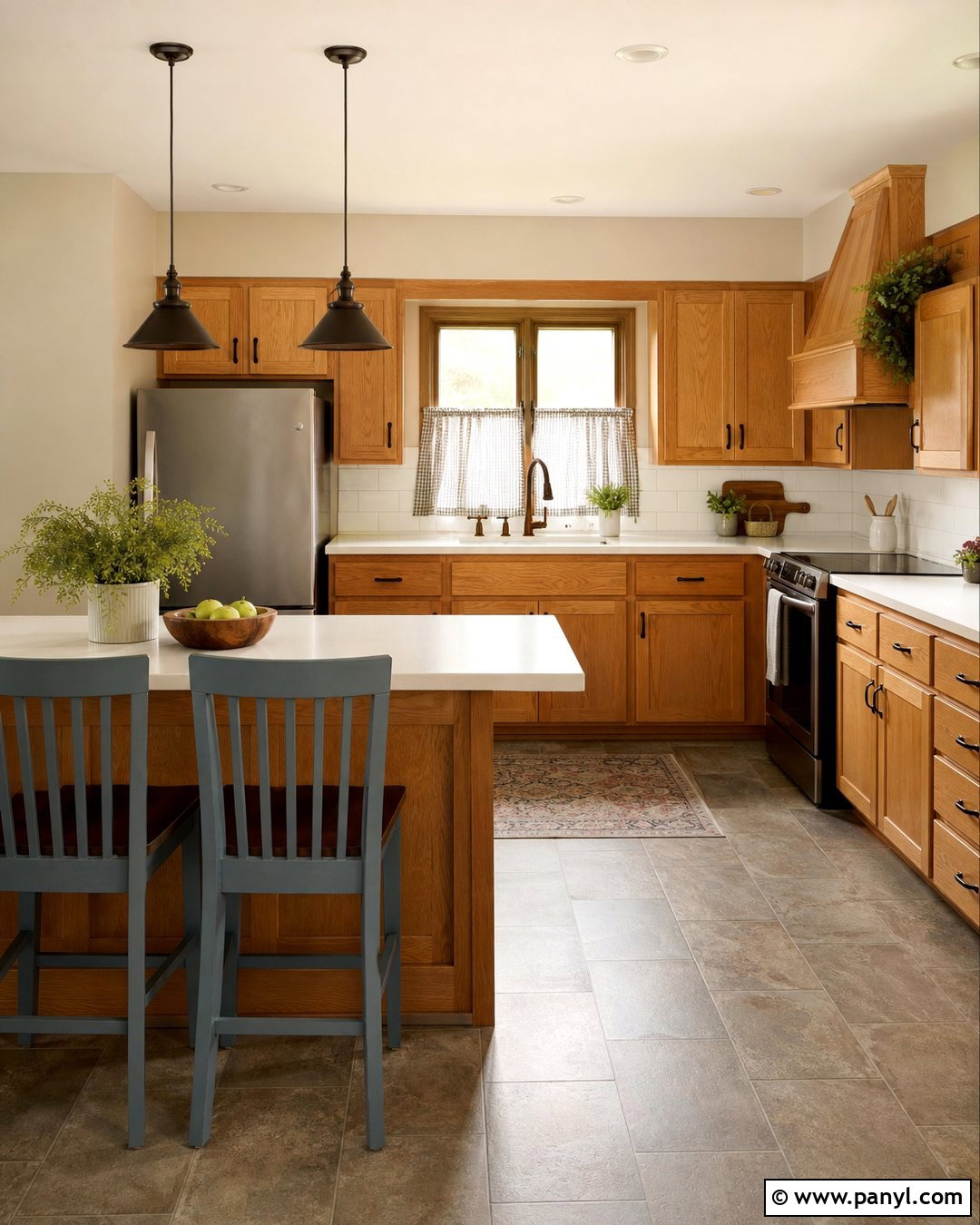 Buttercream Walls With Honey Oak Cabinets - 35 honey oak kitchen cabinets wall color ideas